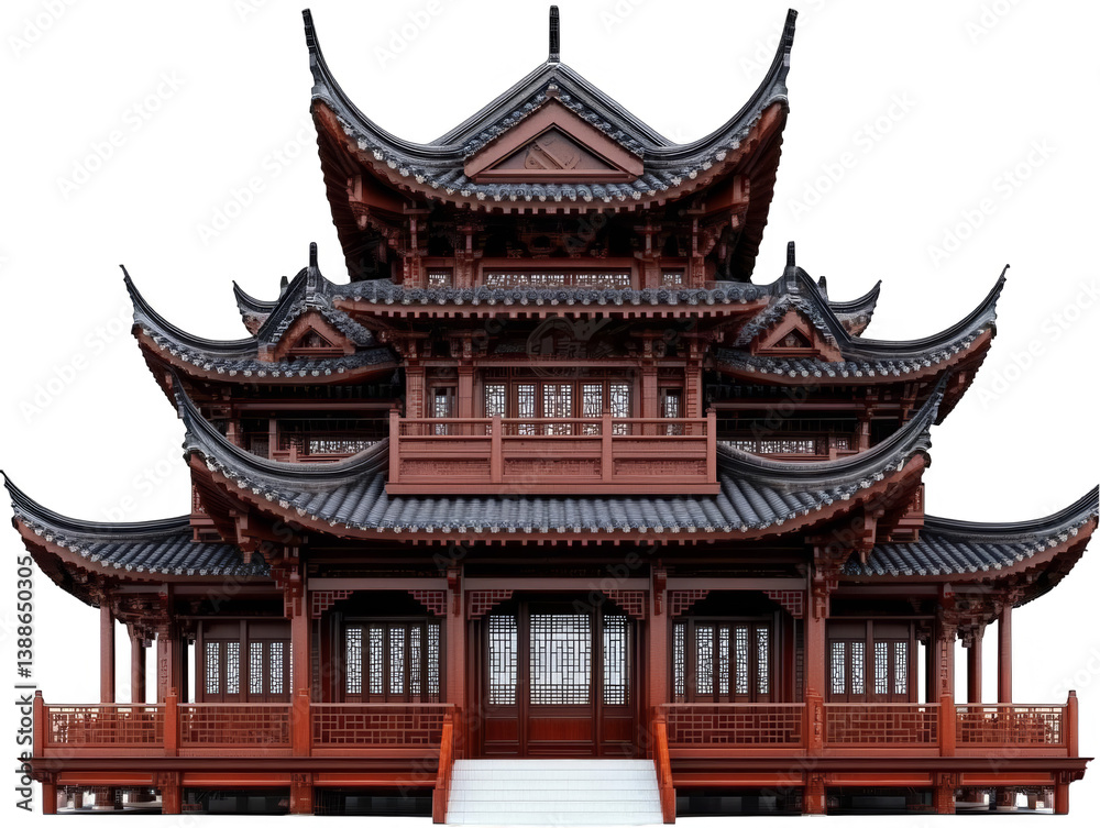 Detailed Illustration Of A Traditional Chinese Temple Isolated On Transparent Background Detailed Illustration Of A Traditional Chinese Temple Isolated On Transparent Background