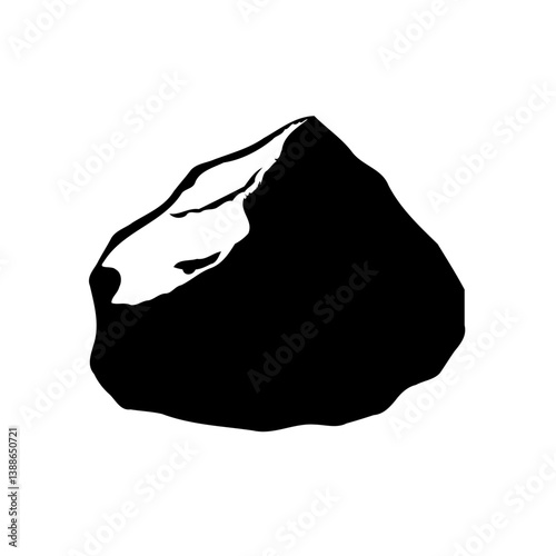 Monochrome Silhouette: Mountain Top Illustration