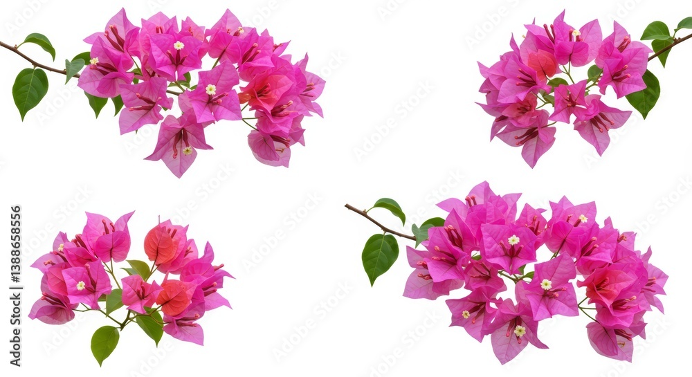 Elegant Bougainvillea Sprigs on White: A Study in Floral Simplicity and Beauty Elegant Bougainvillea Sprigs on White: A Study in Floral Simplicity and Beauty