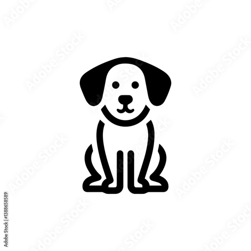 Therapy guide dog icon with transparent background