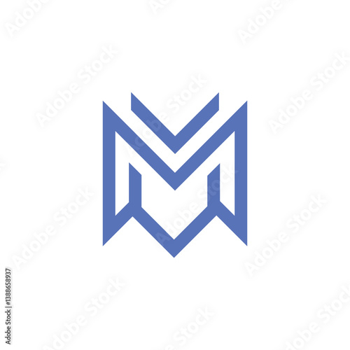 letter m or mm logo template