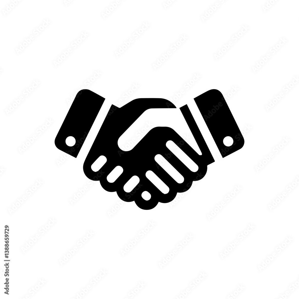 Obraz premium Business collaboration handshake icon with transparent background