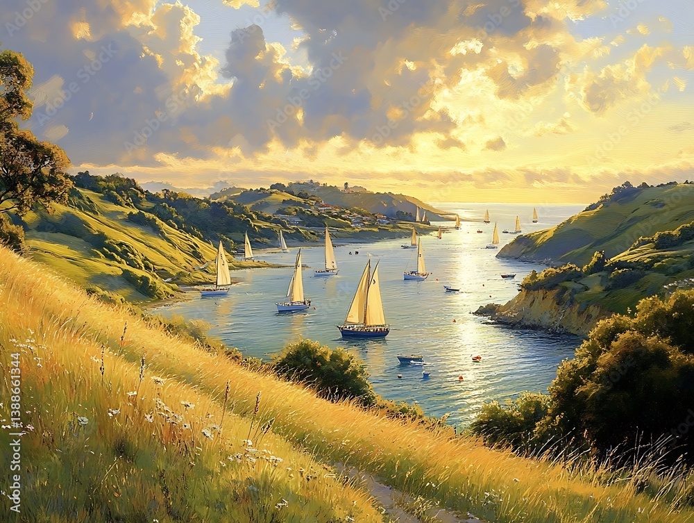 sailing boat on the river