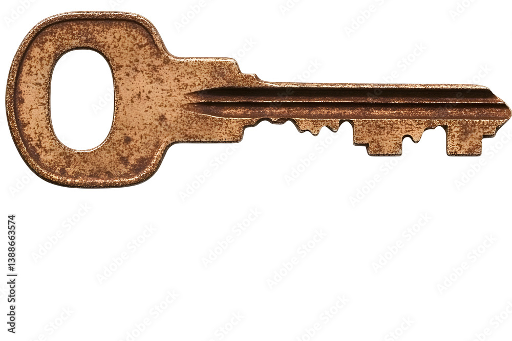Isolated Bronze Rusty Key Illustration On Transparent Background Close Up Shot Isolated Bronze Rusty Key Illustration On Transparent Background Close Up Shot