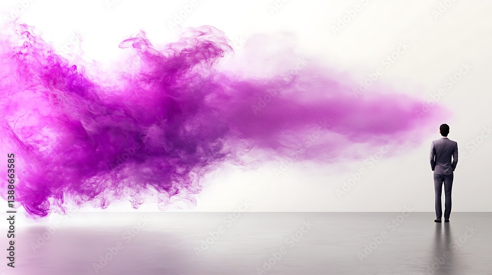 Fototapeta premium Contemplating creativity abstract space digital art minimalist environment unique perspective