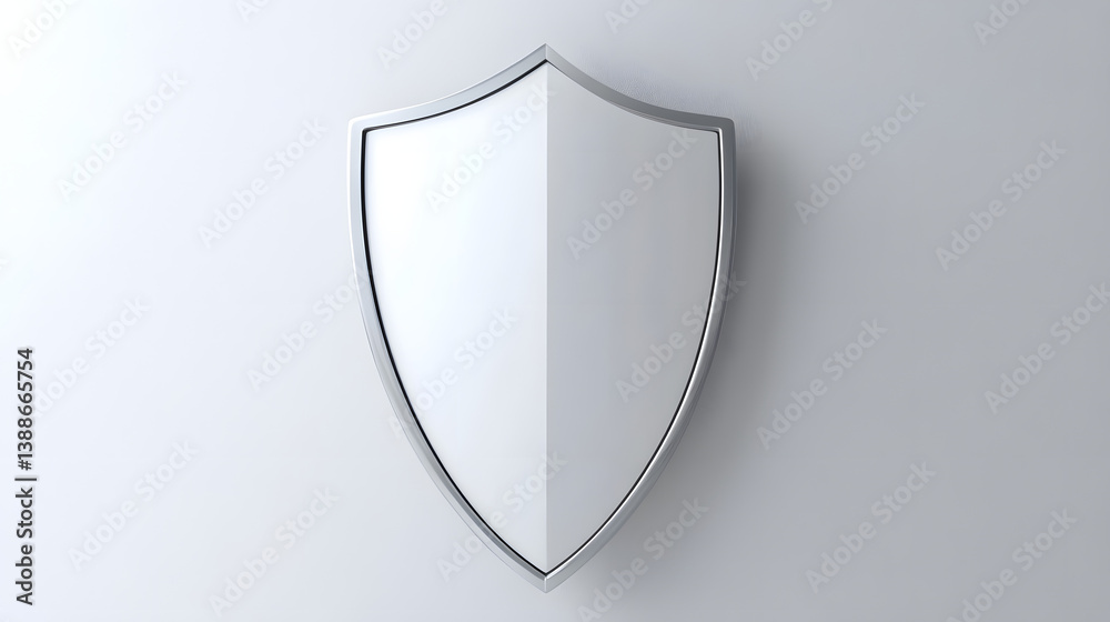 Cyber security safety shield in minimalistic style. 3d vector illustration. white background Cyber security safety shield in minimalistic style. 3d vector illustration. white background