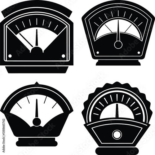 Ammeter silhouette vector