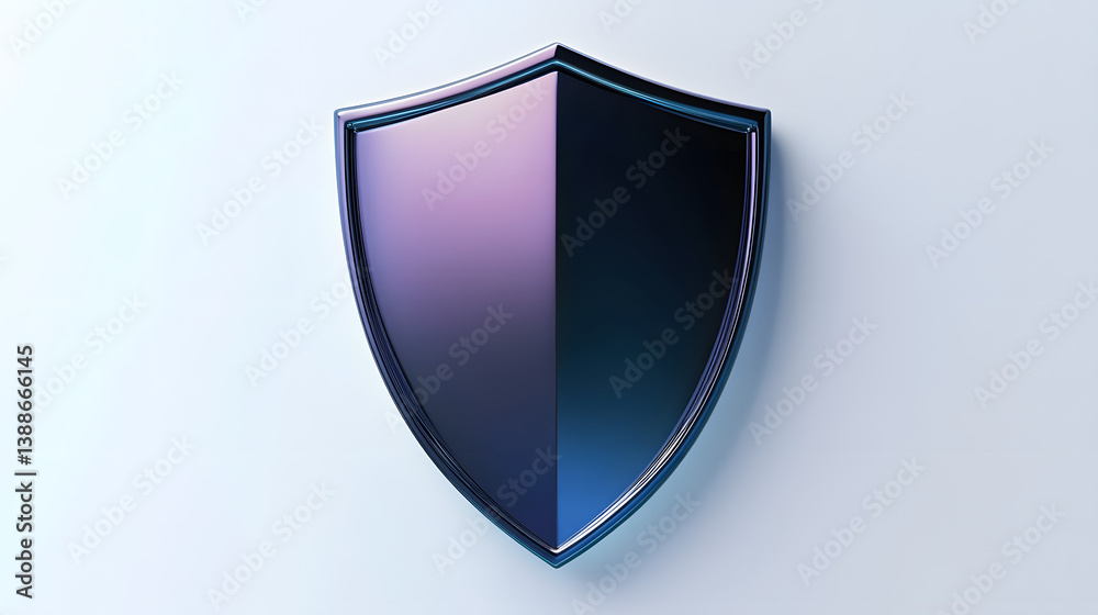 Cyber security safety shield in minimalistic style. 3d vector illustration. white background Cyber security safety shield in minimalistic style. 3d vector illustration. white background