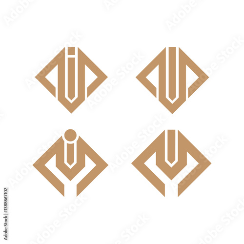 Abstract set of letter MI logo design vector. icons for business or accounting