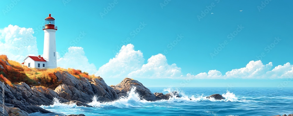 lighthouse in the sea