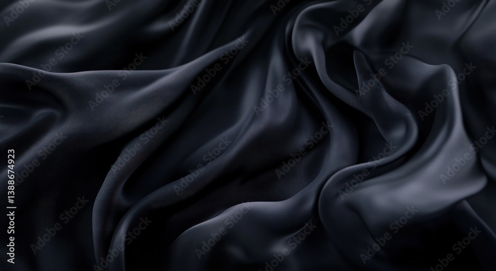 Obraz premium Beautiful dark fabric with elegant soft folds and subtle light