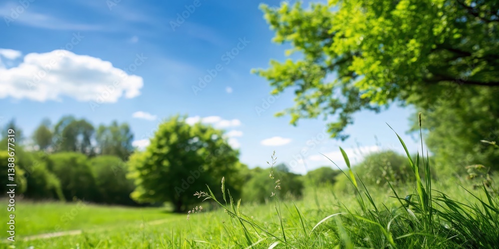 Landscape with green grass and blue sky. green grass and blue sky Landscape with green grass and blue sky. green grass and blue sky