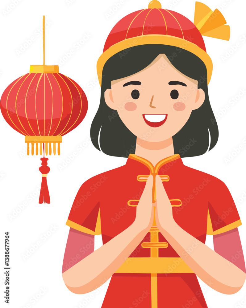 Chinese, Korean or Japan icons for Chinese New Year stock illustration ,white background