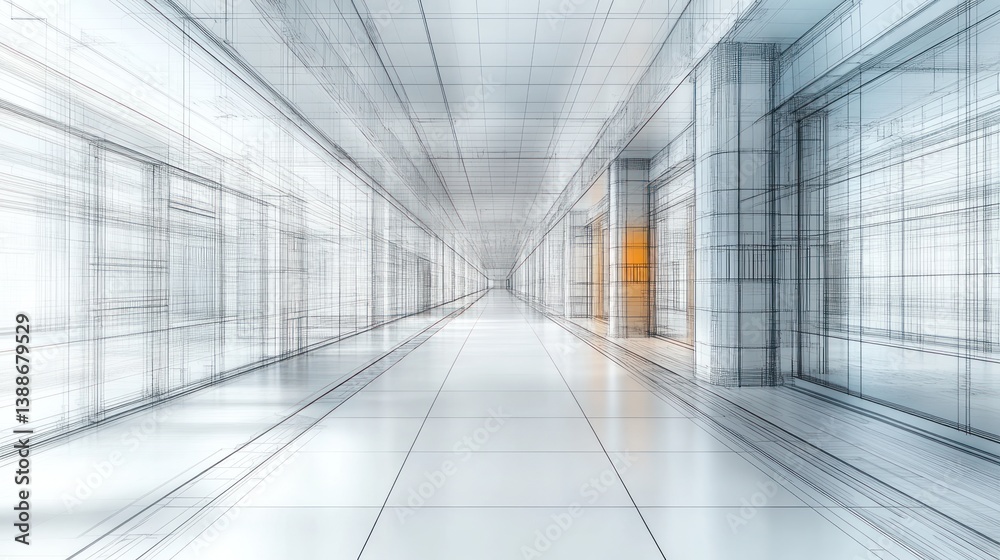 Abstract Architectural Visualization: A Modern Perspective of an Endless Corridor Abstract Architectural Visualization: A Modern Perspective of an Endless Corridor