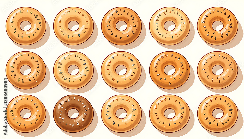 Obraz premium Assorted Delicious Donuts A Collection of Sweet Treats