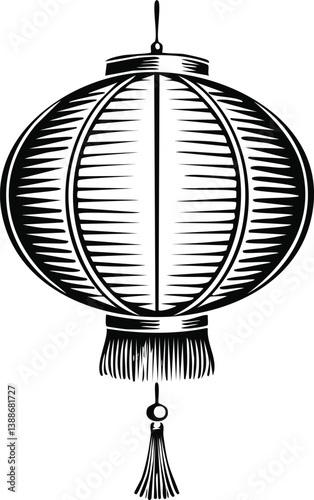 Obraz na płótnie Round chinese lantern Red isolated stencil ,white background1.eps, Round chinese lantern Red isolated stencil ,white background. w salonie