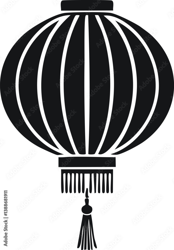 Round chinese lantern Red isolated stencil ,white background1.eps, Round chinese lantern Red isolated stencil ,white background.