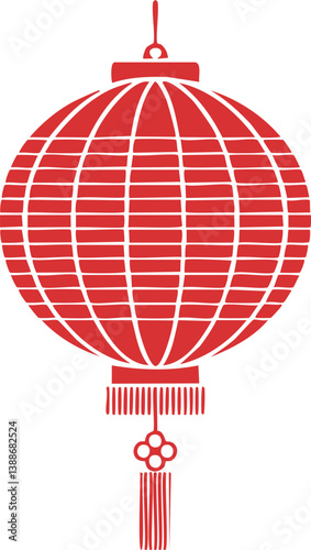 Obraz na płótnie Round chinese lantern Red isolated stencil ,white background1.eps, Round chinese lantern Red isolated stencil ,white background. w salonie