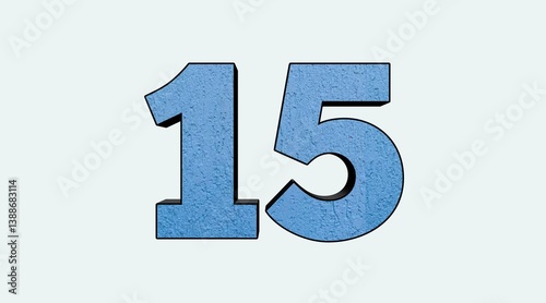 Blue Textured Numbers Displaying Fifteen Icon