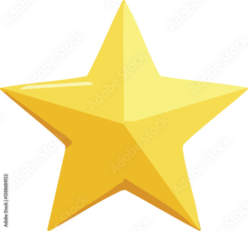 Golden star isolated. Christmas stars of various shapes. Realistic 3d metallic