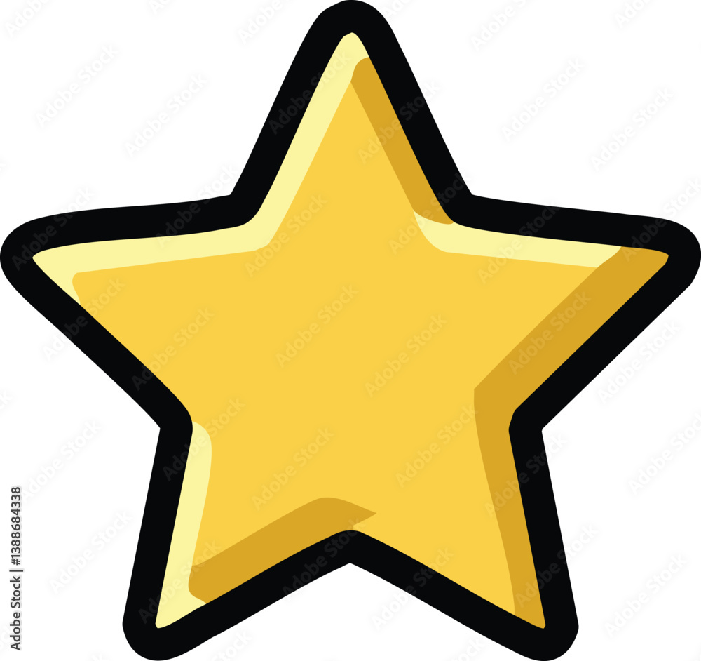 Golden star isolated. Christmas stars of various shapes. Realistic 3d metallic