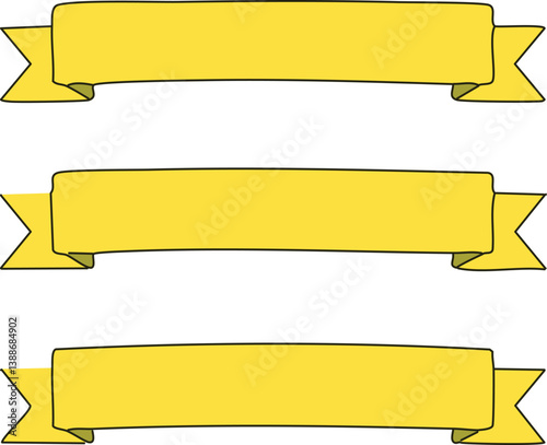 Obraz na płótnie ellow ribbon banners set. Big ribbons set. Ribbons collection isolated on white background. w salonie