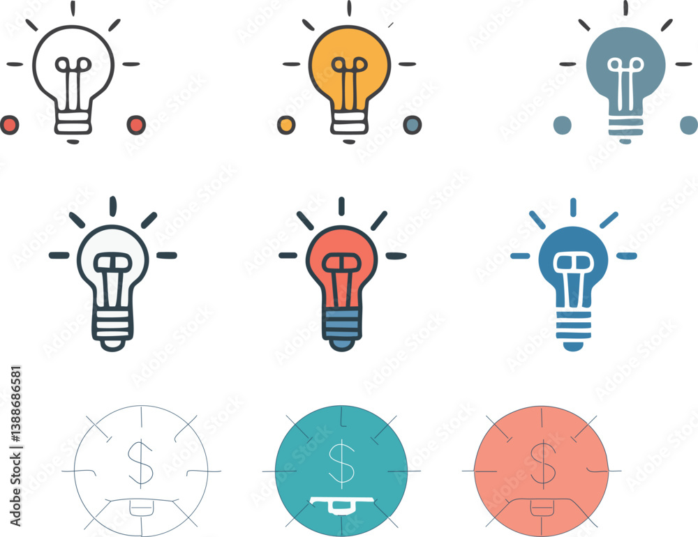 Creative business solutions related icon sets.Web icon set