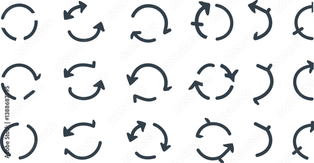 Hand drawn arrow vector icons set. Sketch arrow design for business