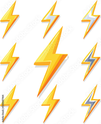 Obraz na płótnie Lightning icon set. electric icon vector. power icon. energy sign w salonie