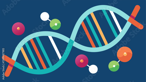 Nanotech Science An infographicstyle illustration depicting a DNA strand intertwined with particles symbolizing the advanced science behind nanotechnology used in face primers.