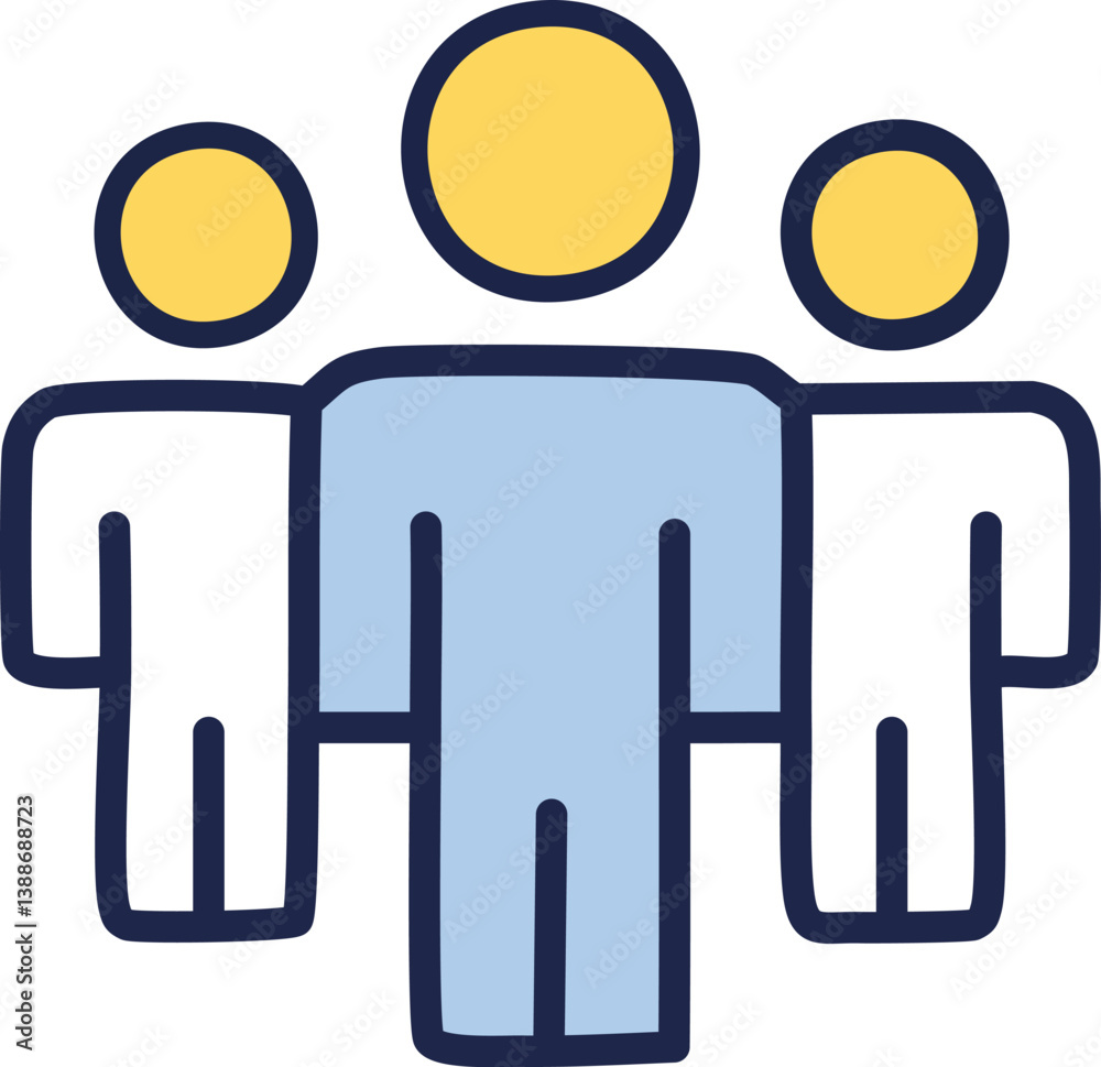 People, human, person thin line icon set. Containing participants, group, team, organization,