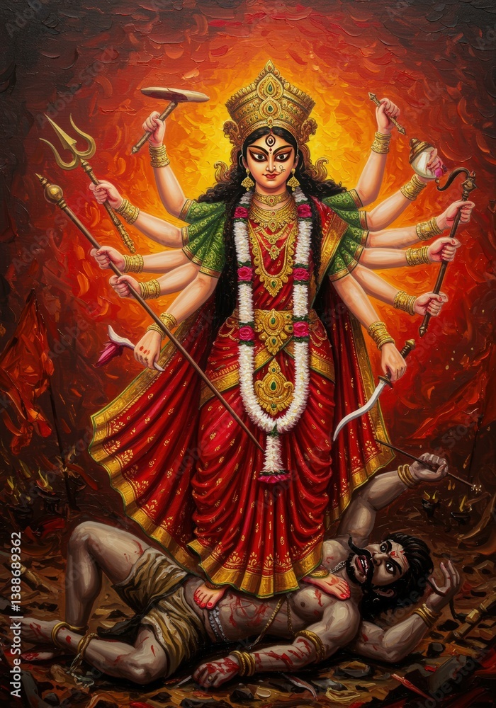 Fototapeta premium Ma Durga, or the Indian festival in Bengal