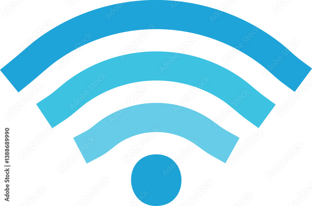 Collection of stock vector images depicting symbols and icons related to wireless Wi-Fi connectivity,