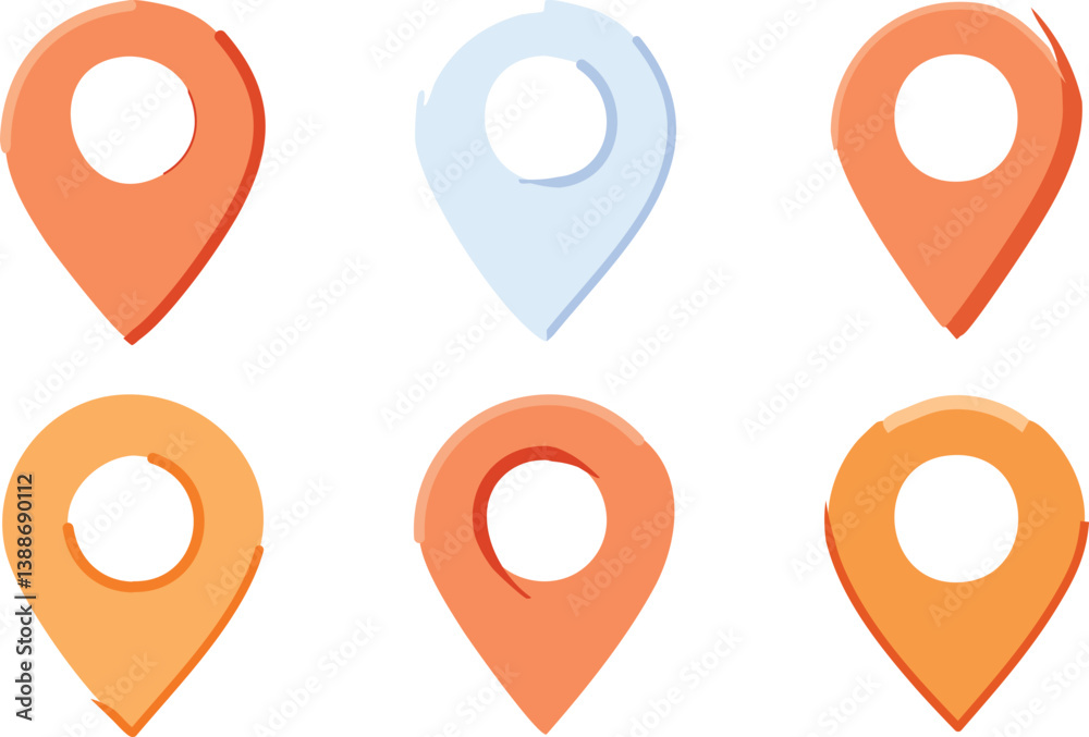 Location map pin icons set. Modern map marker collection. Pinpoint. Location pin icon