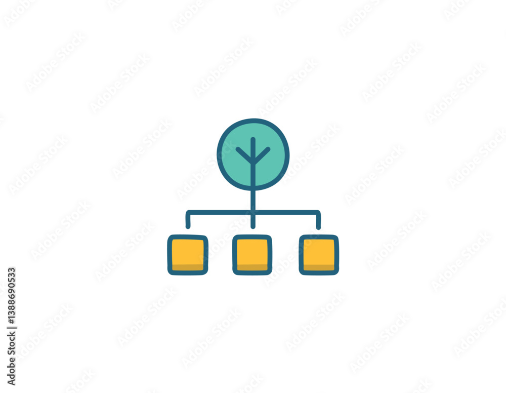 Programming icons pack. Isolated tree symbols collection