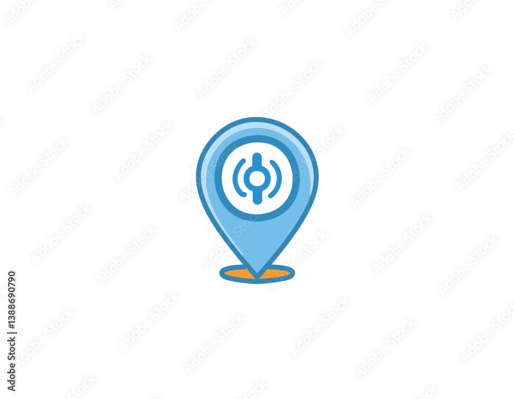 Signal Maps Location Technology Business Company Vector Logo Desig
