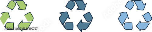 Obraz na płótnie Recycle symbols. Recycling arrow icons. Reusing symbols. Recycling label. w salonie