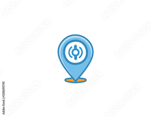 Obraz na płótnie Signal Maps Location Technology Business Company Vector Logo Desig w salonie