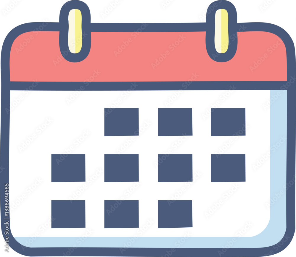 Calendar flat icon set. Deadline, calendar notification, reminder organizer
