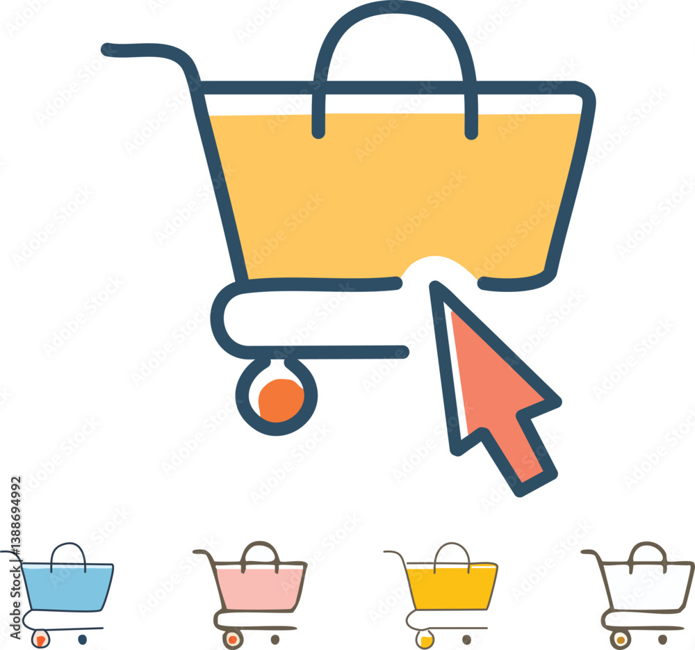 Computer mouse click cursor icon set. Hand and arrow pointer cursor -