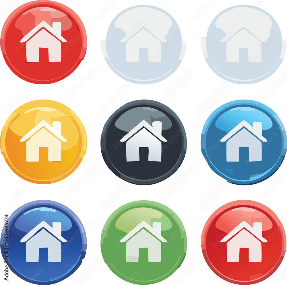 Home button icons set. Home page icon. Simple house symbols. Building icon. Vector