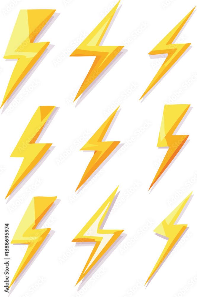 Lightning icon set. electric icon vector. power icon. energy sign