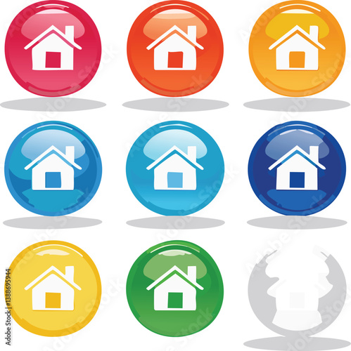 Obraz na płótnie Home button icons set. Home page icon. Simple house symbols. Building icon. Vector w salonie