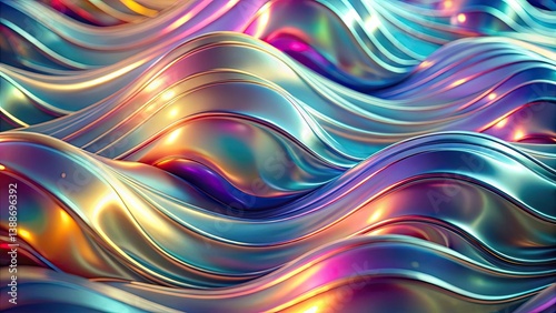 Psychedelic rainbow light swirls in a bright, digital explosion