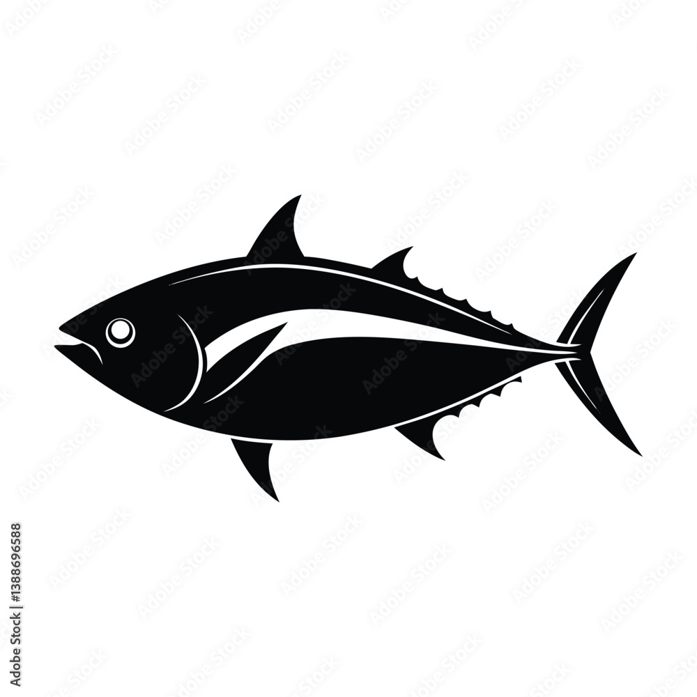 Obraz premium Tuna silhouette vector illustration