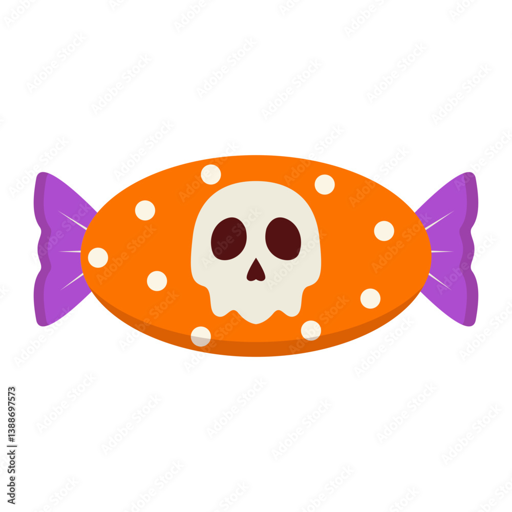 Fototapeta premium Illustration of Cute Halloween Sweet Candy with Cartoon Design. Vector Clipart.