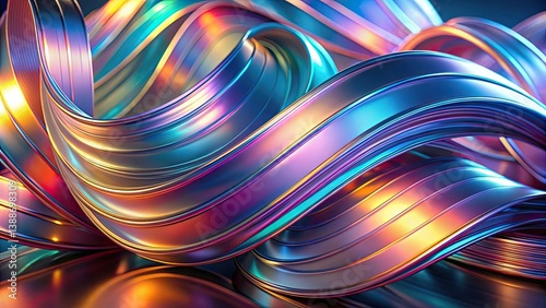 Neon swirl fractal explosion of rainbow light