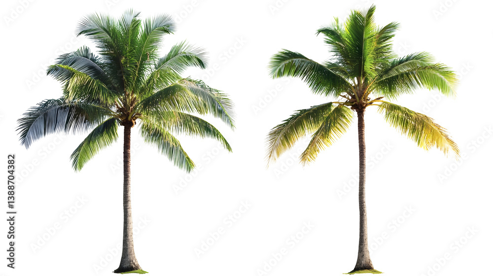 Obraz premium Isolated Palm Trees Illustration With Transparent Background For Summer Design