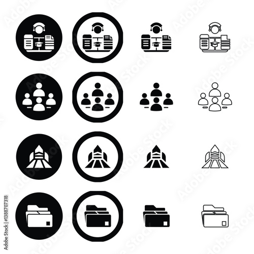 Education icons, degree icons, and the learning location