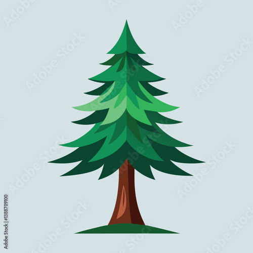 Pine tree design illustration, trees vector stock illustration on white background